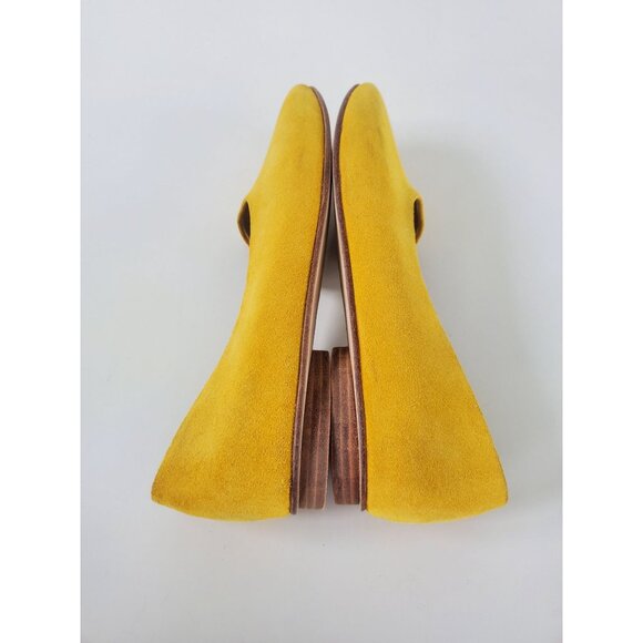 Tony Blanco Anthropologie Mustard Yellow Flats Size 40 US 9.5 - 10 Suede Shoes - Picture 5 of 15